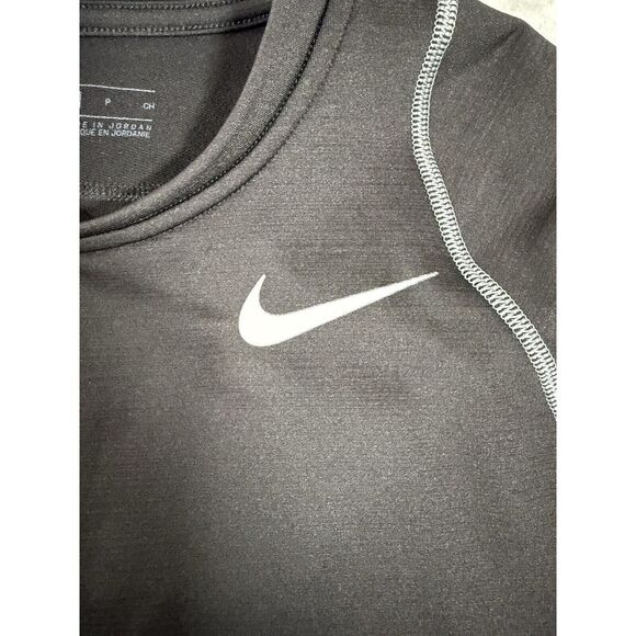 Nike Pro Shirt Mens Small Black Hyper Warm Fitted Long Sleeve Top - Picture 2 of 11